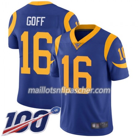 Maillot Los Angeles Rams Jared Goff 16 Nike Royal Bleu Alternate Stitched 100th - Homme